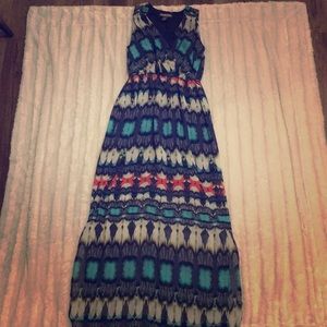 Maxi dress Aztec print hippy boho long dress tank